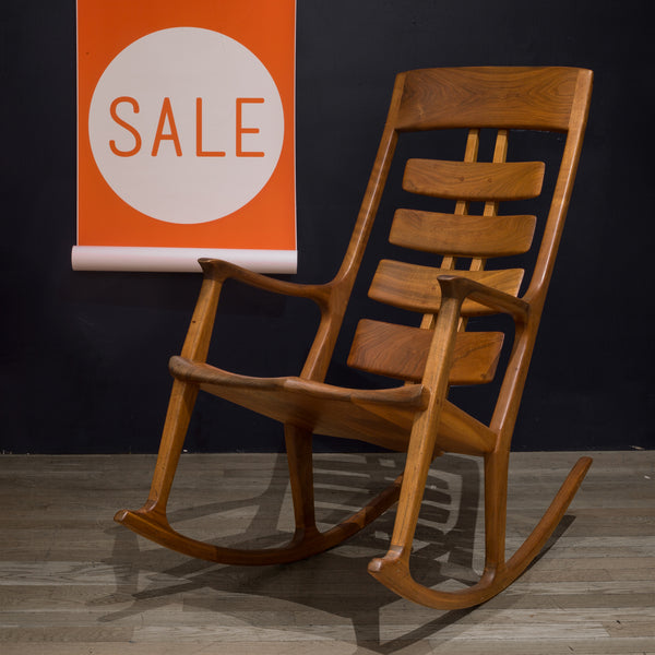 Hand Made Thomas Saydah Mixed Wood Rocker/ Rocking Chair c.1988