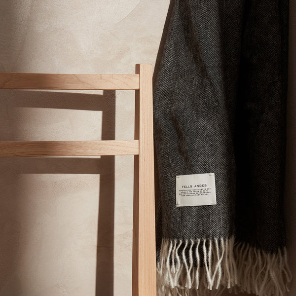 Sill Throw Charcoal 100% Baby Alpaca by Fells Andes
