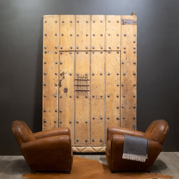 Monumental Antique 18th c. Spanish Porch Door with Interior Door c.1700s