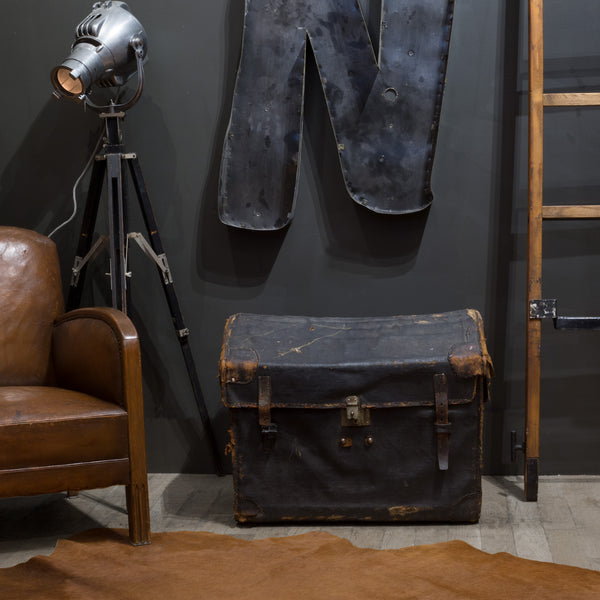 Mid 19th c. English Canvas Dome Travel Trunk c.1850