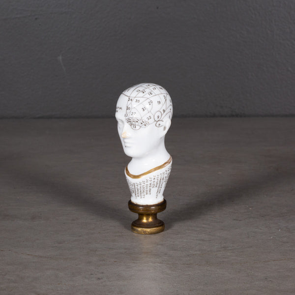 Early 19th c. Porcelain Phrenology Stamp/Pipe Stamper c.1820