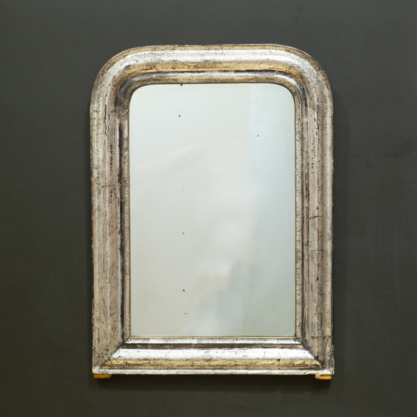 19th c. French Louis Philippe Silver Gilt Mirror c.1860-1890