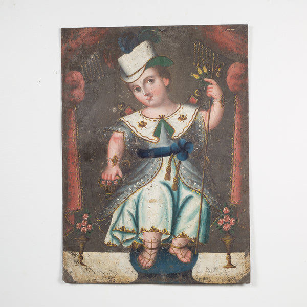 19th c. Mexican Retablo "El Nino de Atocha" c.1800s