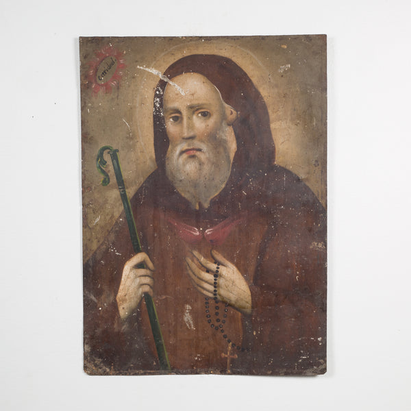 19th c. Mexican Retablo Saint Francis c.1880