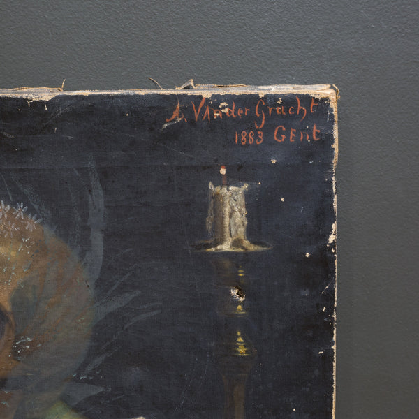 Late 19th c. Signed Memento Mori Painting c.1883