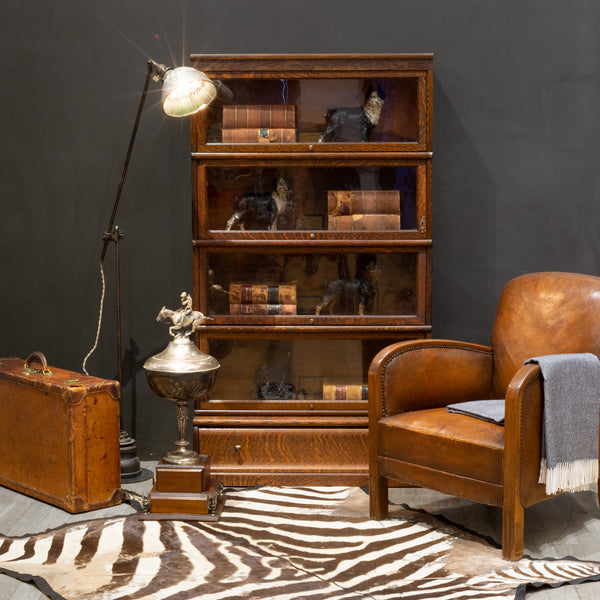 Early 20th c. Globe-Wernicke 4 Stack Lawyer's Bookcase with Rare Bottom Drawer c.1910