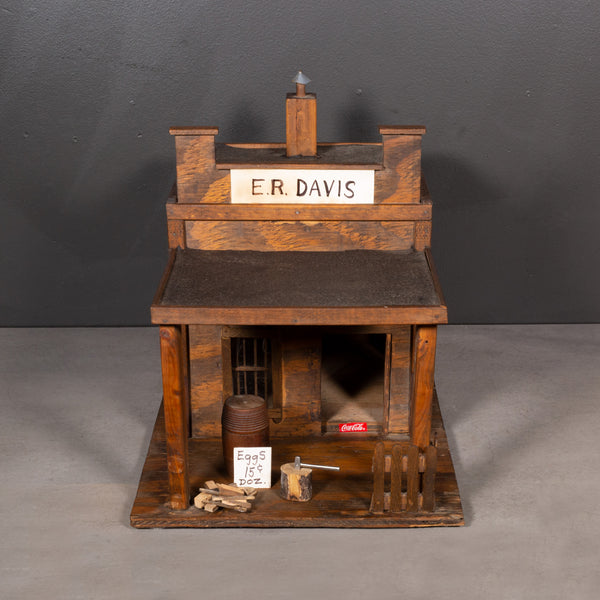 Handmade General Store Wooden Folk Art Model c.1960