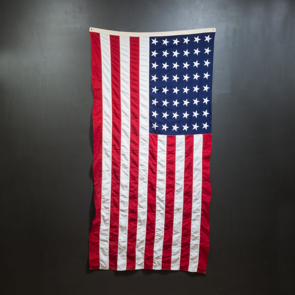 Early 20th c. Monumental "Valley Forge" American Flag with 48 Stars c.1940-1950