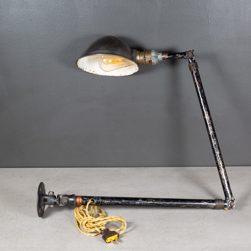 Vintage Ajusco Articulating Industrial Lamps c.1930-Two Available