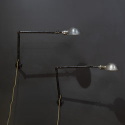 Vintage Ajusco Articulating Industrial Lamps c.1930-Two Available