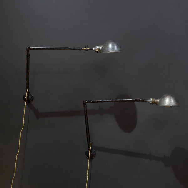 Vintage Ajusco Articulating Industrial Lamps c.1930-Two Available
