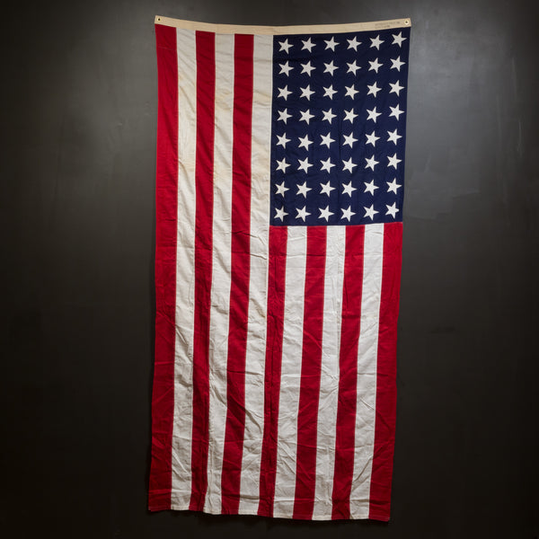 Early 20th c. Monumental "Valley Forge" American Flag with 48 Stars c.1940-1950