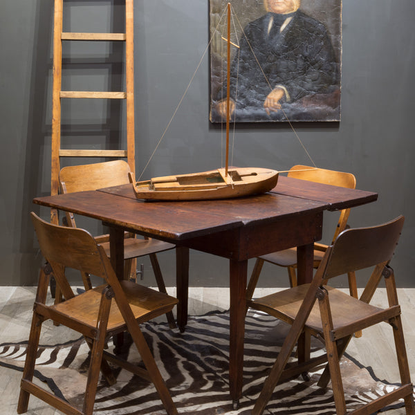19th c. Handmade Rustic Drop Leaf Dining Table/Console c.1850-1890