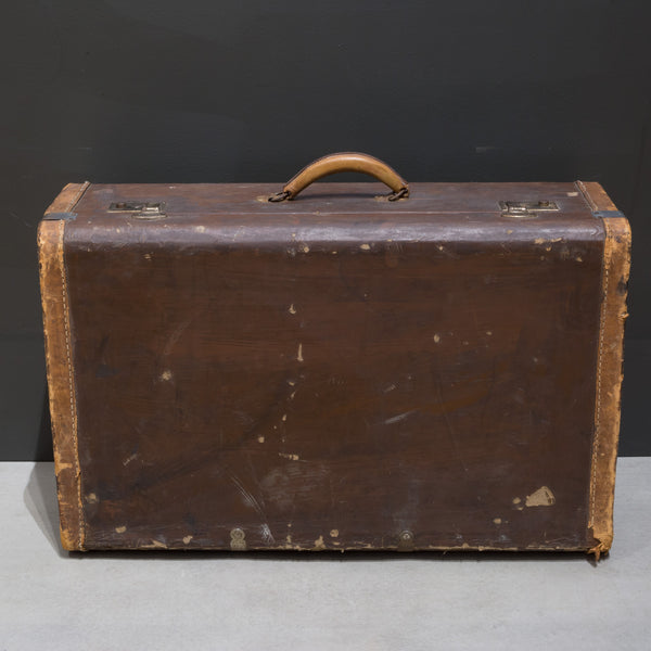 Distressed Luggage with Leather Trim c.1940