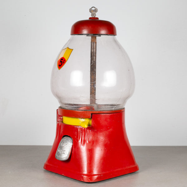 Antique Silver King 5 Cent Gum Ball Vending Machine c.1940