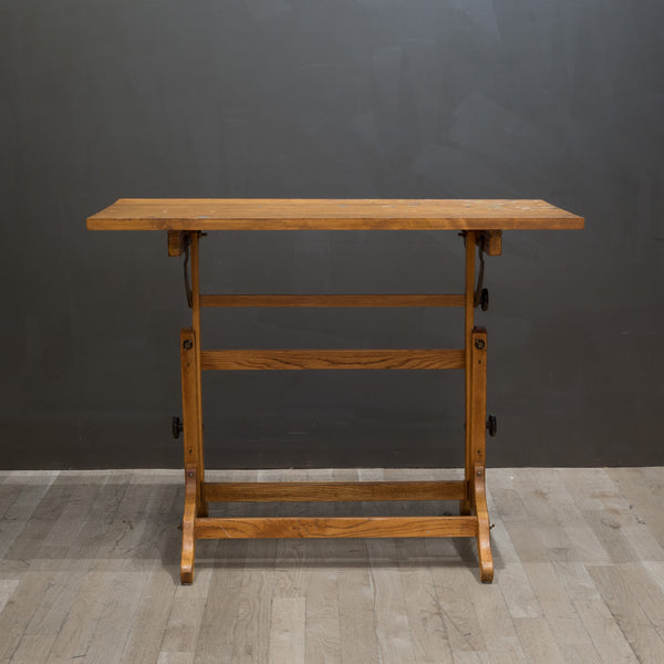 Antique Adjustable Wood Drafting Table c.1940