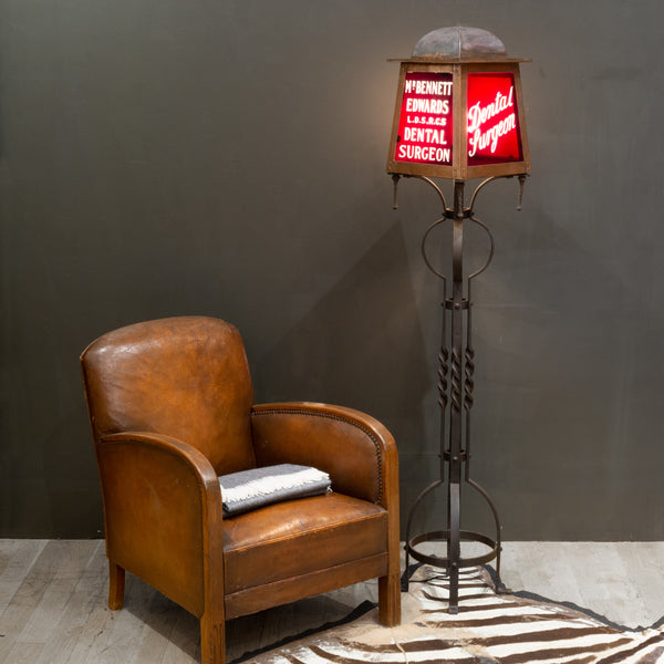 19th c. English Dental Surgeon Advertising Floor Lamp c.1880