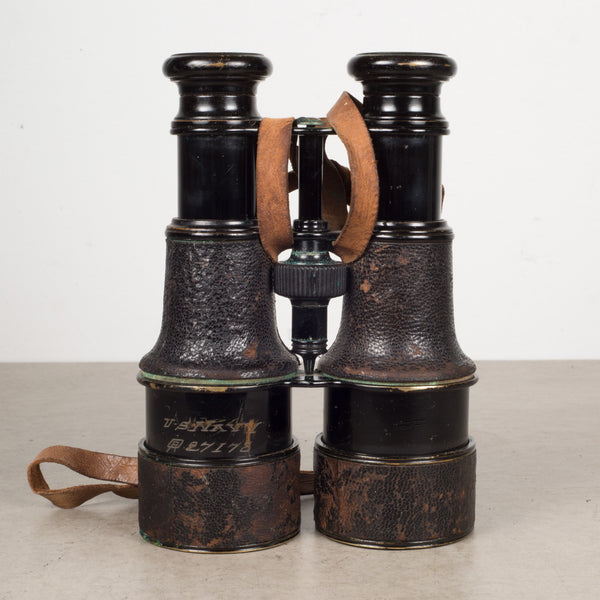 19th c. Expandable Leather Wrapped Binoculars c.1880
