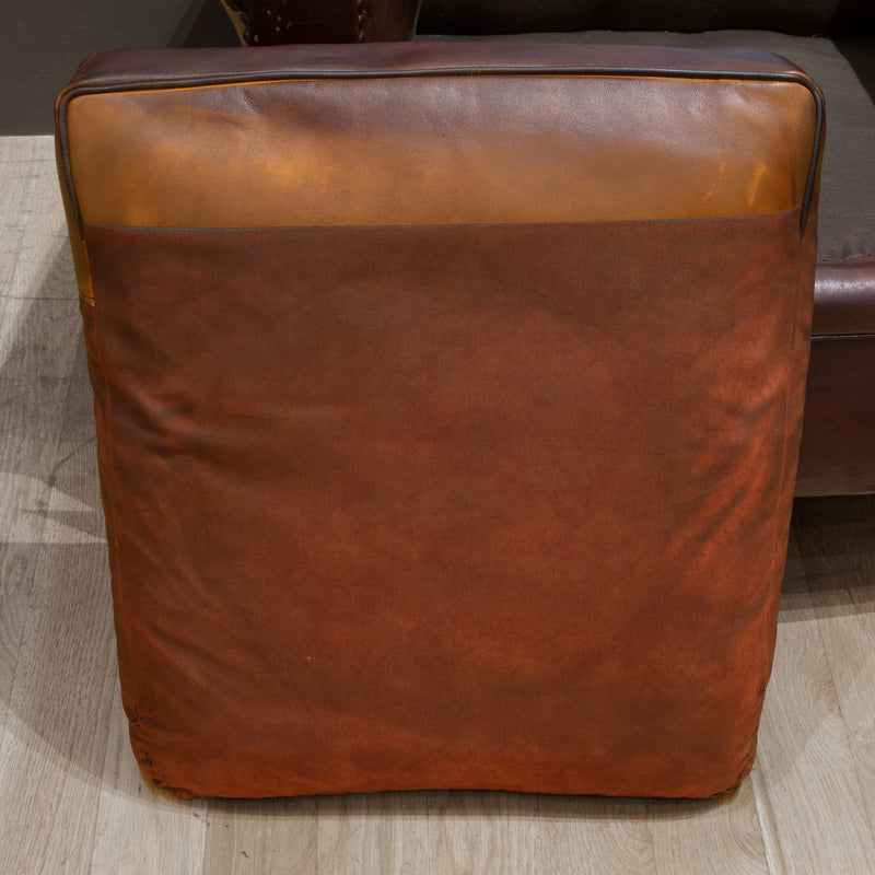 Antique French Sheep Hide Club Chairs c.1920