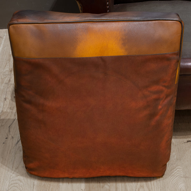 Antique French Sheep Hide Club Chairs c.1920