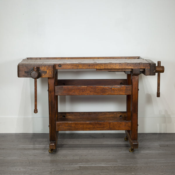 Black Walnut and Douglas Fir American Carpenter's Workbench c.1900