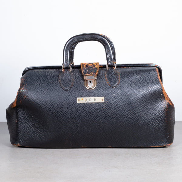 Leather Monogrammed Doctor's House Call Bag c.1940