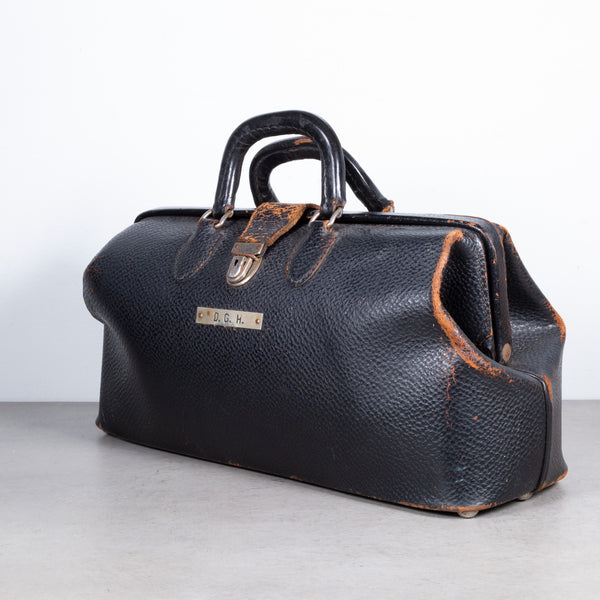 Leather Monogrammed Doctor's House Call Bag c.1940