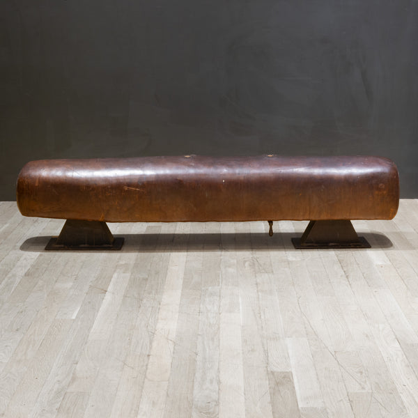 Antique Leather Gymnasium Pommel Horse c.1930