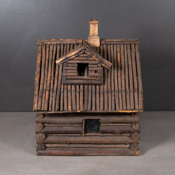 Early 20th c. Folk Art Log Cabin Model c.1900-1940