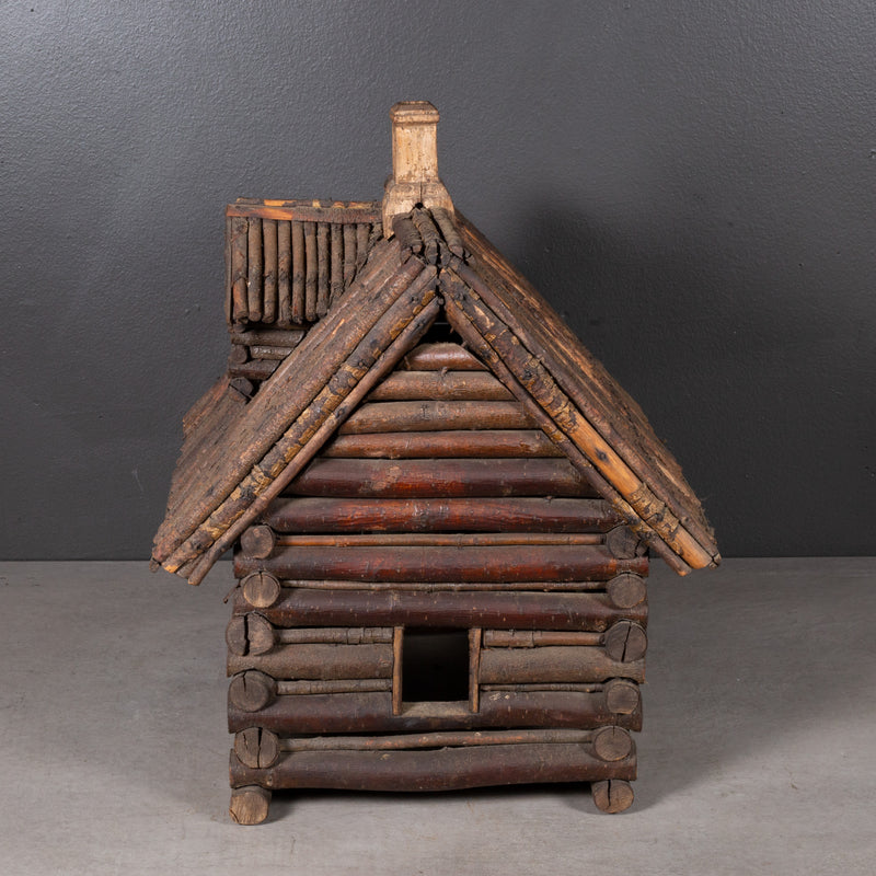 Early 20th c. Folk Art Log Cabin Model c.1900-1940