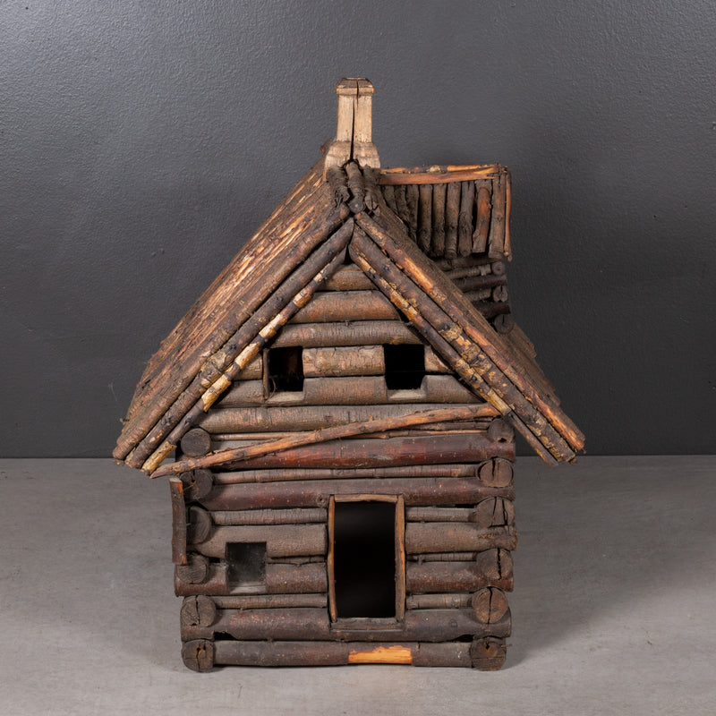 Early 20th c. Folk Art Log Cabin Model c.1900-1940