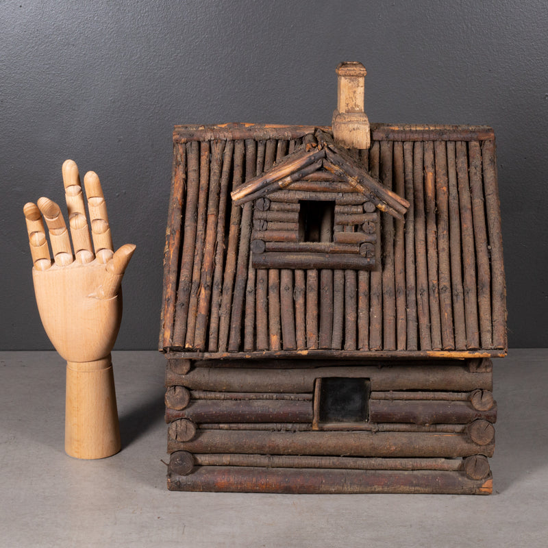 Early 20th c. Folk Art Log Cabin Model c.1900-1940