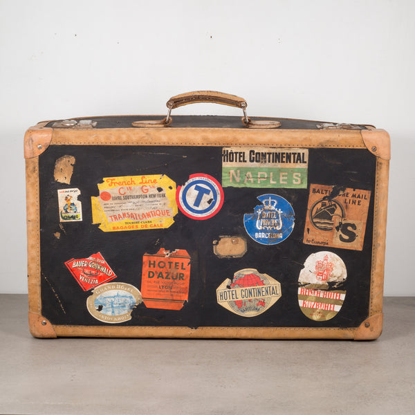 Antique Luggage with Original Travel Stickers c.1920