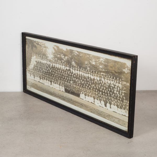 Early 20th c. Officers and Nurses Panoramic Photo c.1918