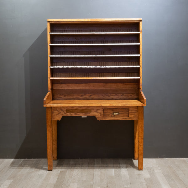 Antique Solid Oak Postal Sorting Desk c.1939