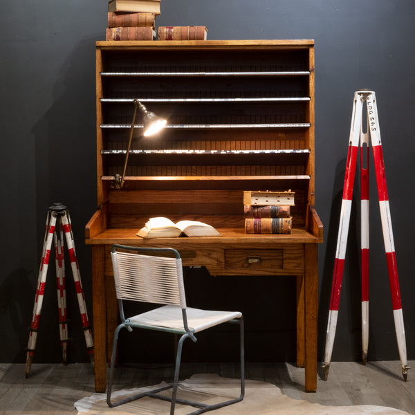 Antique Solid Oak Postal Sorting Desk c.1939