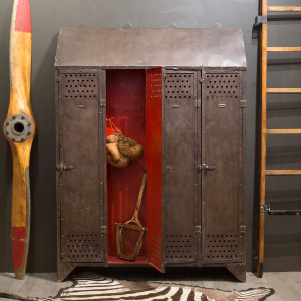 Antique French School Gym Lockers c.1920
