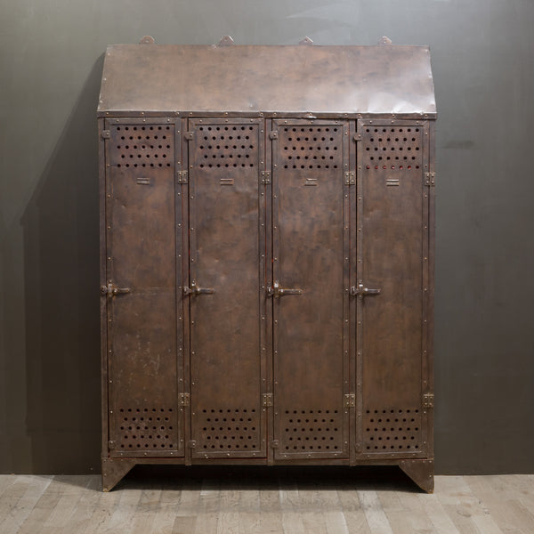 Antique French School Gym Lockers c.1920