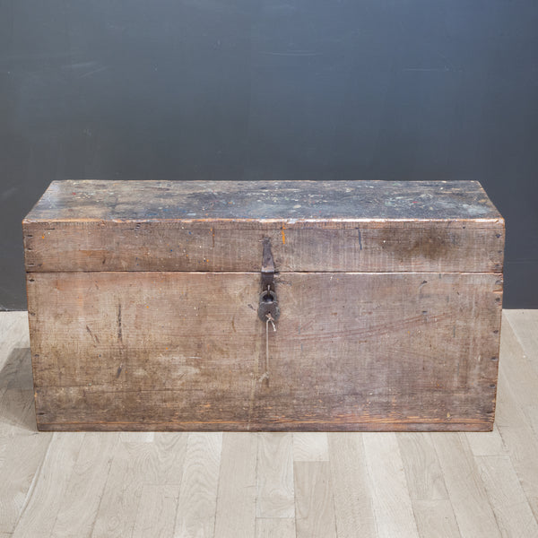 Handmade Rustic Tool Chest with Antique Pad Lock c.1920