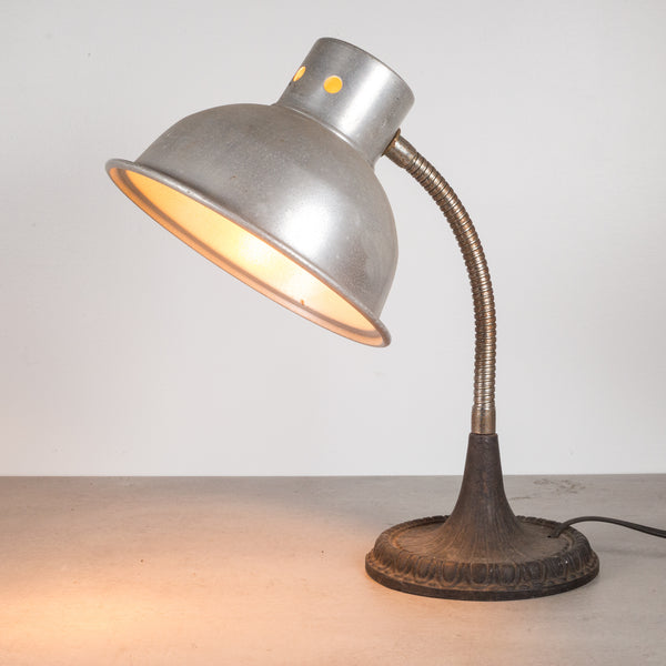 Articulating Gooseneck Table Lamp with Cast Iron Base c.1930