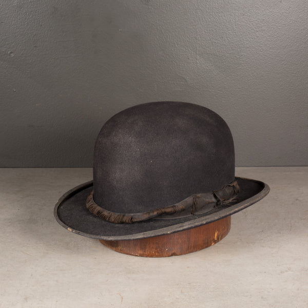 Antique Wool Bowler Hat c.1920-1940