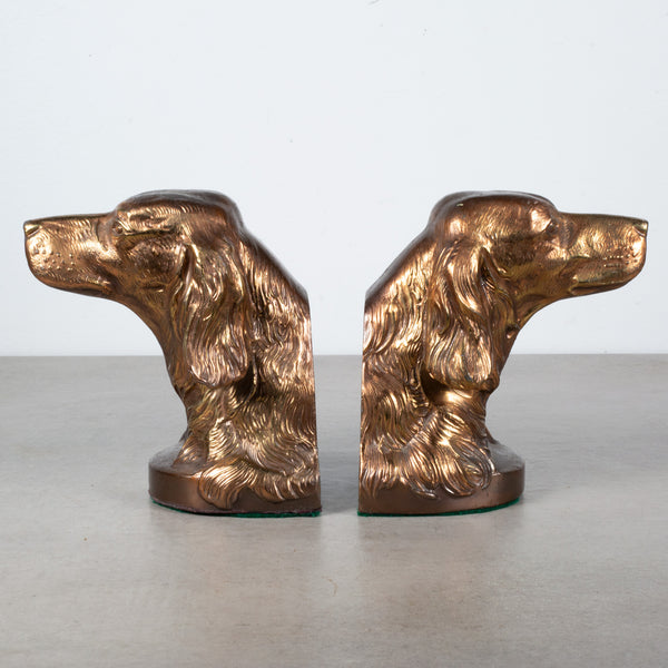 Bronze Plated Dog Bookends c.1940