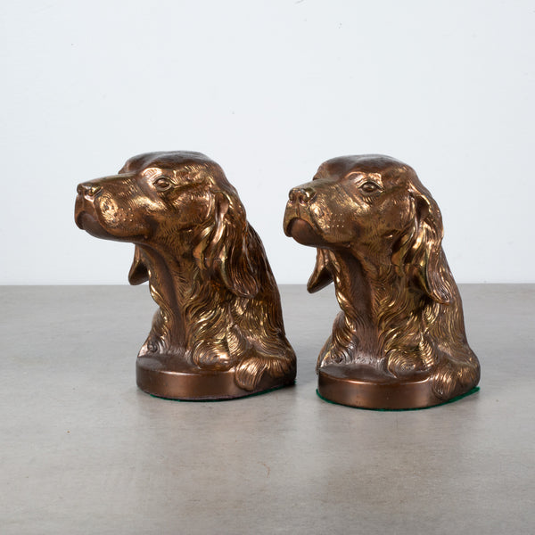 Bronze Plated Dog Bookends c.1940