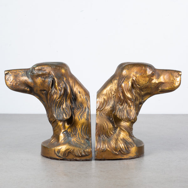 Bronze Plated Irish Setter Bookends c.1940