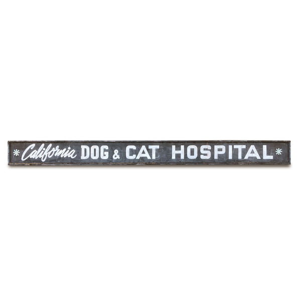 Monumental 17 Foot Hand Painted "California Dog and Cat Hospital" Sign c.1930