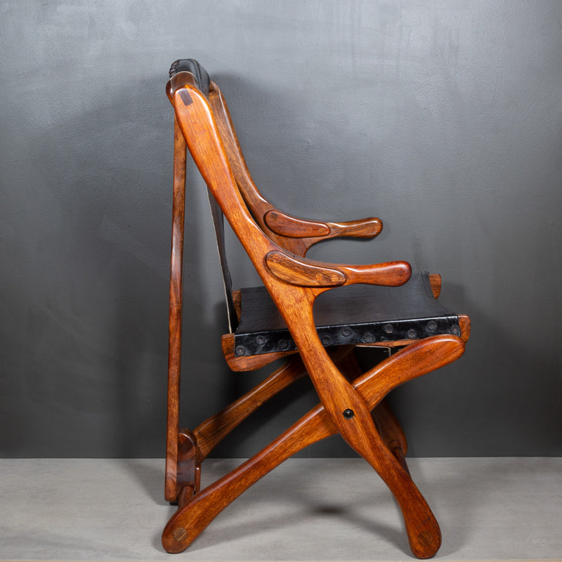 Mid-century Don Shoemaker Rosewood and Leather Folding Lounge Chairs, Mexico c.1960-Price per chair