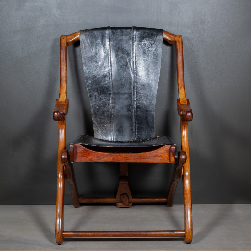 Mid-century Don Shoemaker Rosewood and Leather Folding Lounge Chairs, Mexico c.1960-Price per chair