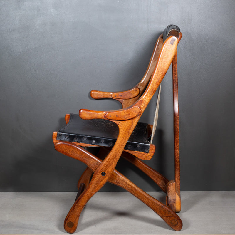 Mid-century Don Shoemaker Rosewood and Leather Folding Lounge Chairs, Mexico c.1960-Price per chair