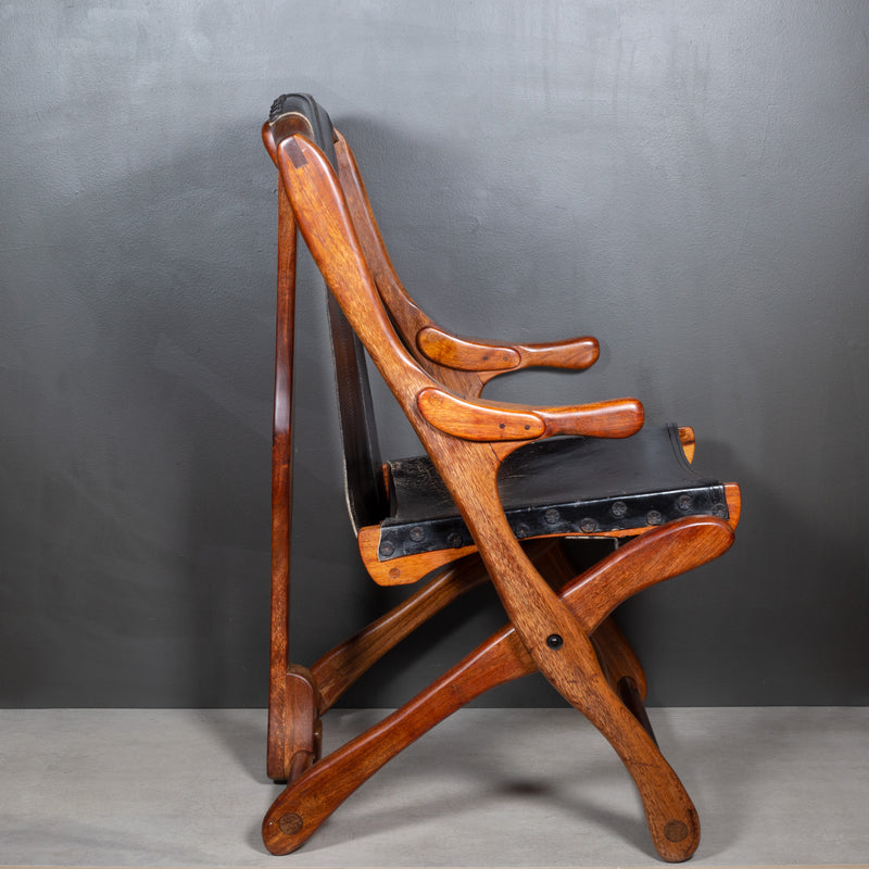 Mid-century Don Shoemaker Rosewood and Leather Folding Lounge Chairs, Mexico c.1960-Price per chair