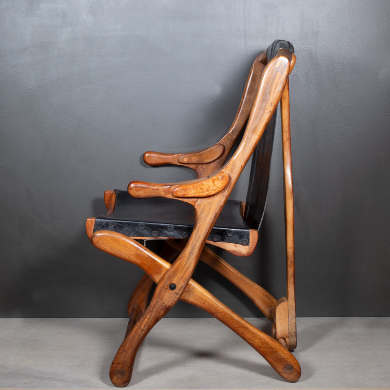 Mid-century Don Shoemaker Rosewood and Leather Folding Lounge Chairs, Mexico c.1960-Price per chair